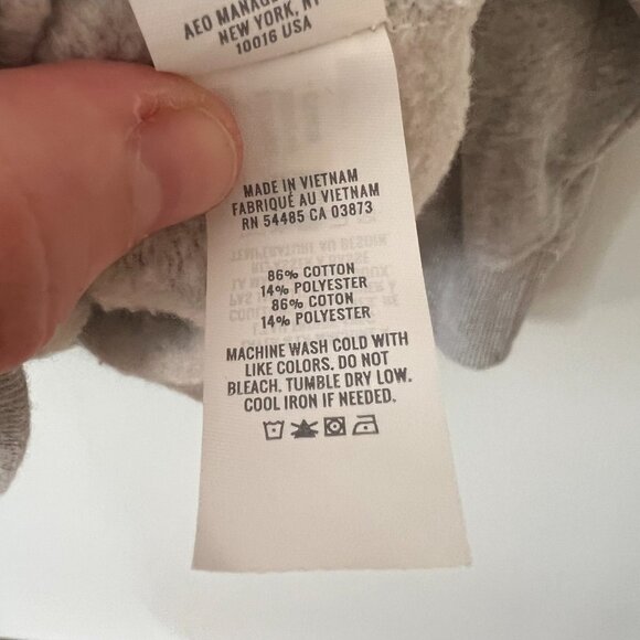 Aerie Getaway Quarter Snap Oversized Pullover Sweatshirt Gray Women's Size Small - Picture 7 of 10